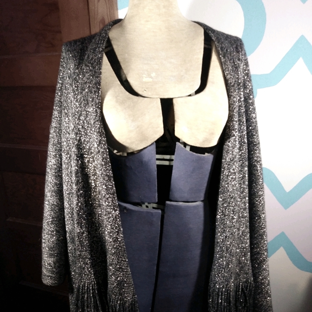 ❄2/$15❄ Warm wrap sweater black/silver SALE!